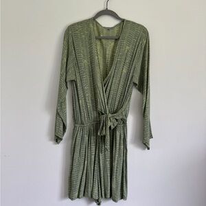 Green Women's Wrap Robe